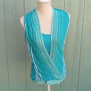 INC International Concepts Sleeveless Tank Blue Small